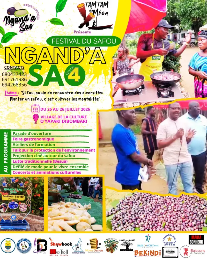 Le Ngand'a Sao revient : rendez-vous à Dibombari les 25 et 26 juillet 2026 pour la 4ᵉ édition du festival du safou